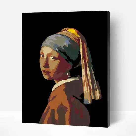 Artwille DIY Paint by Numbers for Adults and Kids, Acrylic Painting Kit - "Girl with a pearl earring", 13.8 x 17.7 in {1}
