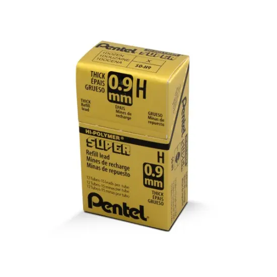 Super Hi-Polymer Lead Refill (0.9mm) Thick, H, 15 pcs/Tube {2}