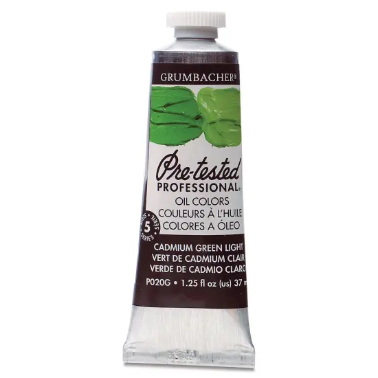 Grumbacher Pre-Tested Artists' Oil Color - Cadmium Green Light, 1.25 oz tube {2}