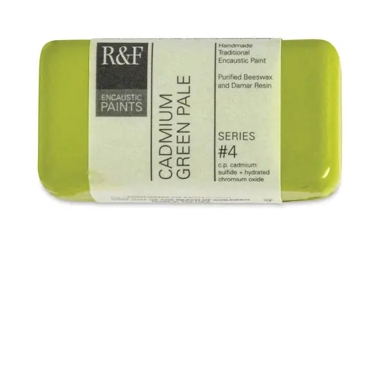 R&F Encaustic Paint Block - Cadmium Green Pale, 40 ml block {2}