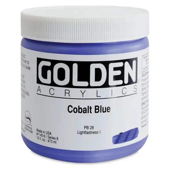 Golden Heavy Body Artist Acrylics - Cobalt Blue, 16 oz Jar {1}