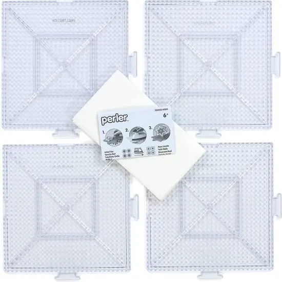 Perler Pegboards 4/Pkg-Large Square Clear {2}