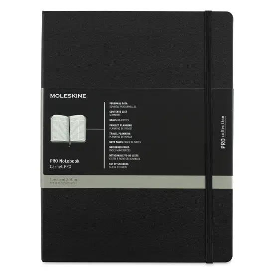 Moleskine Pro Collection Notebook - X-Large, Black, Hard Cover, 9-3/4" x 7-1/2" {1}