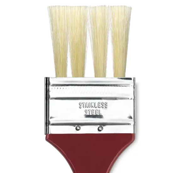 Dynasty Red-Letter White Bristle Brush - Soft Grainer Flat, Long Handle {1}