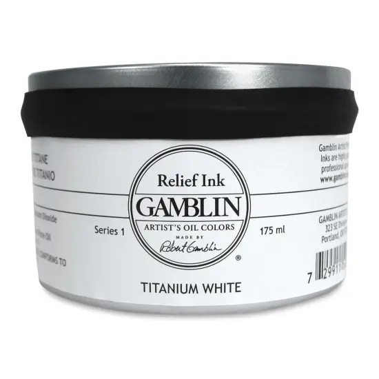Gamblin Artist's Colors Relief Ink - Titanium White, 175 ml {2}