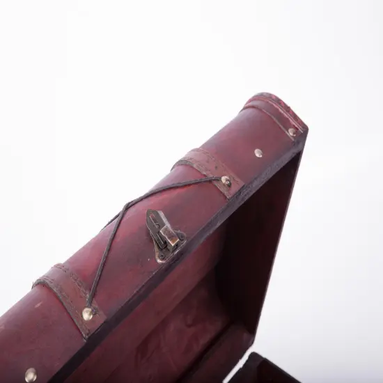 Pirate Style Cherry Vintage Wooden Luggage with X Design {4}