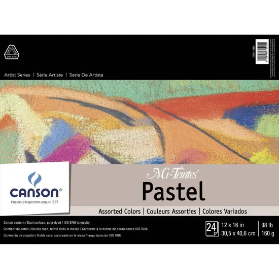 Canson Mi Teintes Drawing Papers - 12" x 16", Assorted, Pad, 24 Sheets {1}