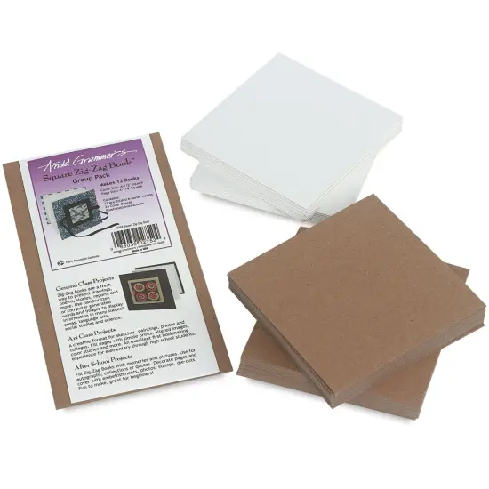 Arnold Grummer's Zig-Zag Book Classroom Pack - Square Books, 4.5" x 4.5", Pkg of 12 {2}
