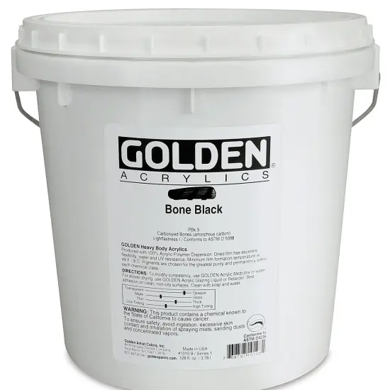 Golden Heavy Body Artist Acrylics - Bone Black, 128 oz jar {2}