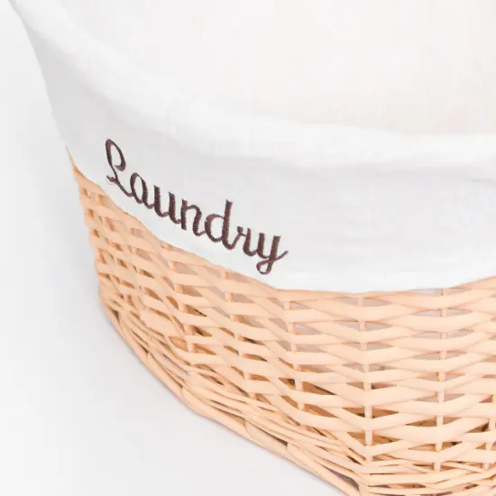 Willow Laundry Hamper Basket with Liner and Side Handles {5}