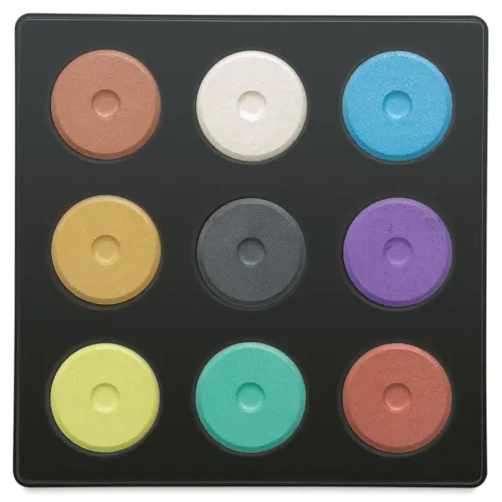 Richeson Tempera Cakes - Set of 9 with Tray, Metallic Colors, Mini Cakes {1}