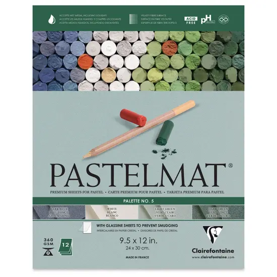 Clairefontaine Pastelmat Pad - 9-1/2" x 12", Palette No. 5, 12 Sheets {1}