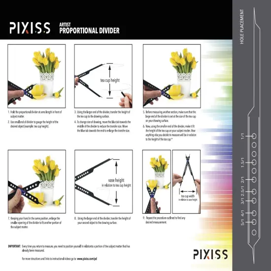Pixiss Proportional Divider Artist Drawing Tool for Artists, Professional Caliper {5}