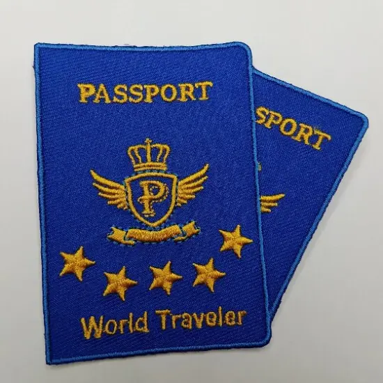 Patch Party Club "Passport" Embroidered Iron-On Patch, Size 3.5" {1}