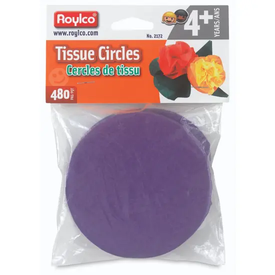 Roylco Tissue Circles - 4" Diameter, Assorted Colors, Pkg of 480 {1}