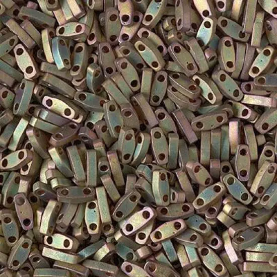 Miyuki Quarter Tila Bead, QTL-2035, Matte Metallic Khaki Iris {1}