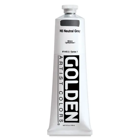 Golden Heavy Body Artist Acrylics - Neutral Gray N5, 5 oz Tube {1}