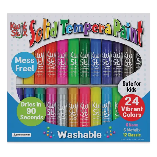 Kwik Stix Tempera Paint - Set of 24, Kwik Stix, Assorted {1}