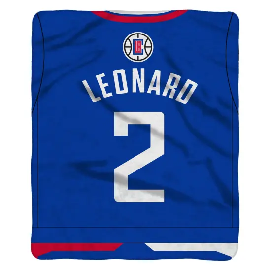Sleep Squad Los Angeles Clippers Kawhi Leonard 60” x 80” Raschel Plush Jersey Basketball Blanket {2}
