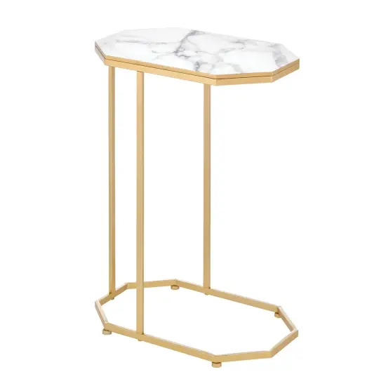 mDesign Marble Accent Side/End Table Desk and Tray Furniture Unit {5}