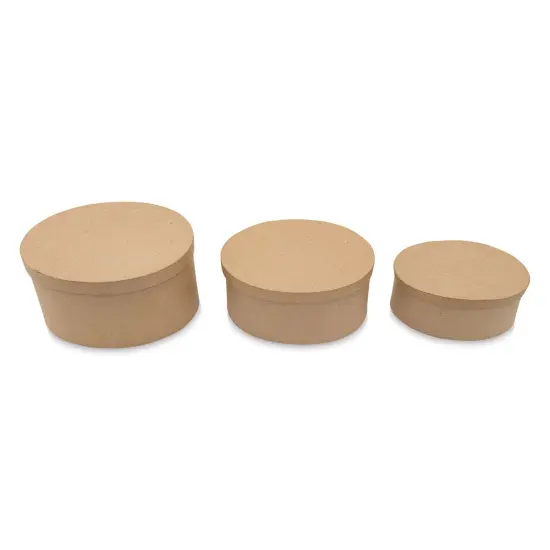 Paper Mache Box Set - Oval, Set of 3 {1}