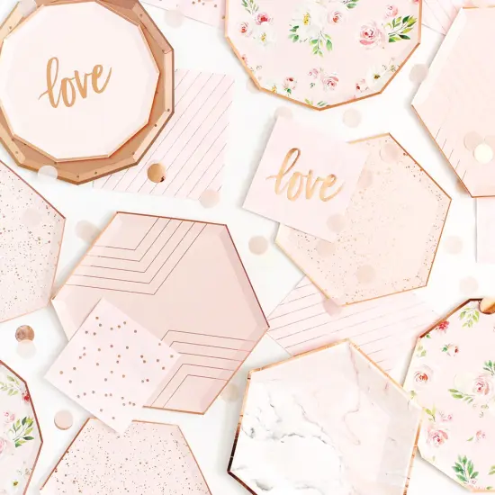 Paper Plates - Small - Blush & Rose Gold Splatter {2}