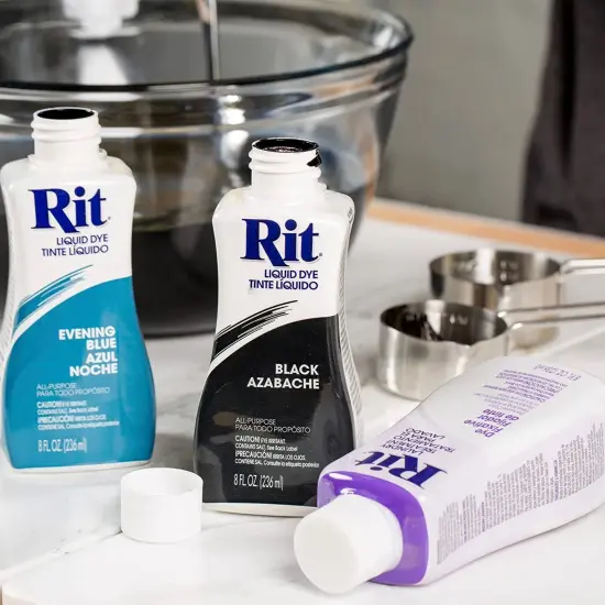 Rit Dye Liquid Charcoal Grey All-Purpose Dye 8oz, Pixiss Tie Dye Accessories Bundle {6}