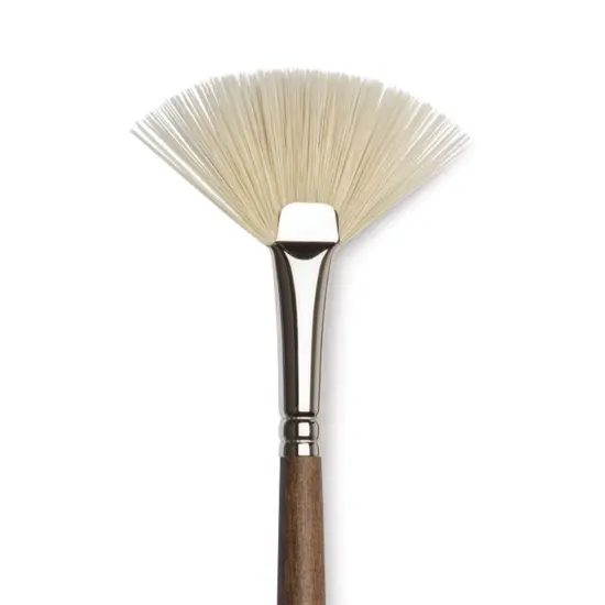 Winsor & Newton Artists' Oil Synthetic Hog Brush - Fan, Size 6, Long Handle {1}