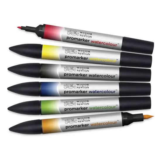 Winsor & Newton Promarker Watercolor Markers - Basic Colors, Set of 6 {1}