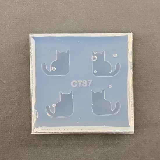 Cat Stud Earring Silicone Mold(B11) {4}