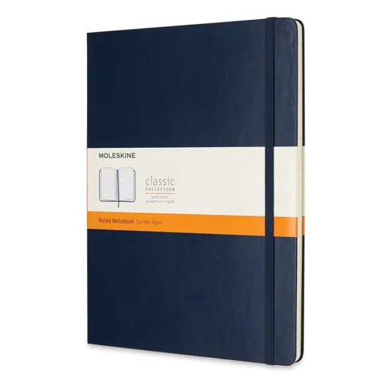 Moleskine Classic Hardcover Notebook - Sapphire Blue, Ruled, 9-3/4" x 7-1/2" {1}