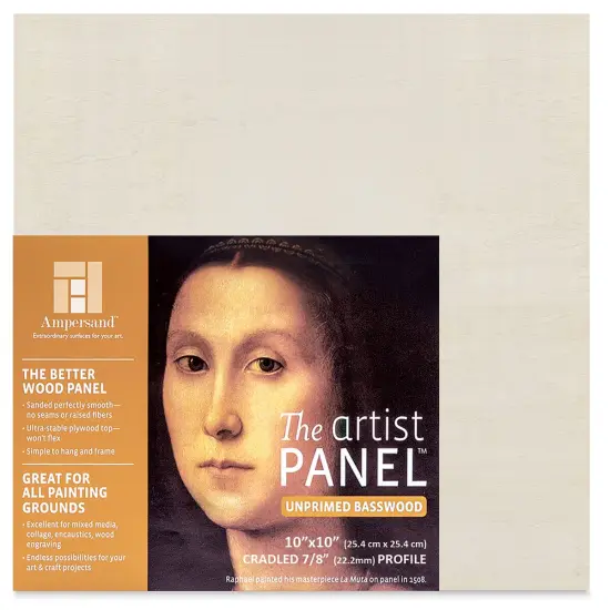 Ampersand Value Series Artist Wood Panel - 10" x 10", 7/8" Cradle {1}