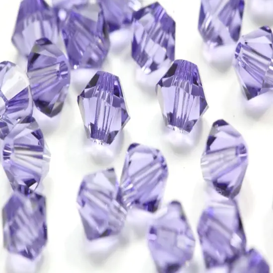 100pcs Authentic Preciosa 3mm (0.12 Inch) Small Faceted Bicone Crystal Beads Tanzanite Compatible with Swarovski Crystals 5301/5328 Pre-B326 {2}