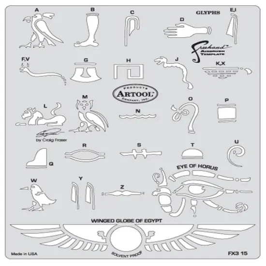 Iwata Artool Freehand Template - Kustom FX 3 Glyphs {1}