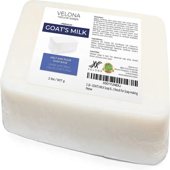 2 LB - GOATS MILK Soap Base by Velona | SLS/SLES free | Melt and Pour | Natural Bars For The Best Result for Soap-making&hellip; {3}