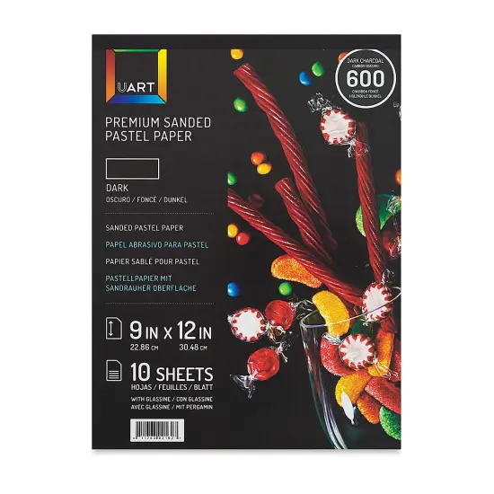 UArt Sanded Pastel Paper Pad - 600 Grit, 9" x 12", 10 Sheets, Dark {1}