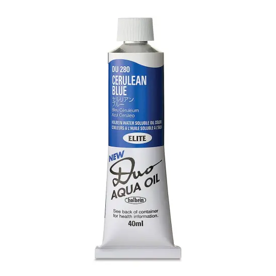 Holbein Duo Aqua Water Soluble Oils - Cerulean Blue, 40 ml tube {1}