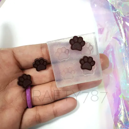 Dog Paw Stud Earring Silicone Silicone Mold(B11) {1}