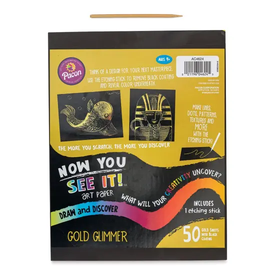 Now You See It Scratch and Reveal Art Paper - Gold Glimmer, Pkg of 50 Sheets {1}