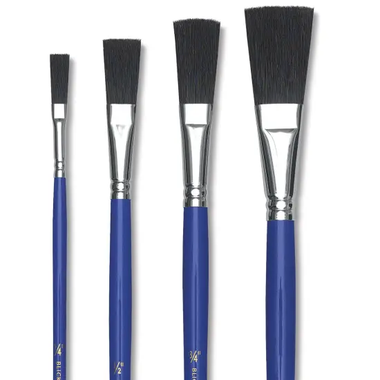 Blick Scholastic Black Bristle Brushes - Extended, Long Handle, Set of 4 {2}