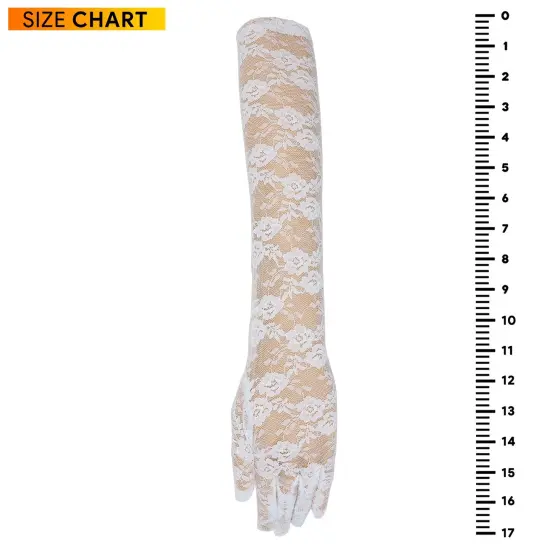 Elegant Lace Elbow Gloves - 1920s Fashion Opera Length Tea Party White Wedding Gloves {6}