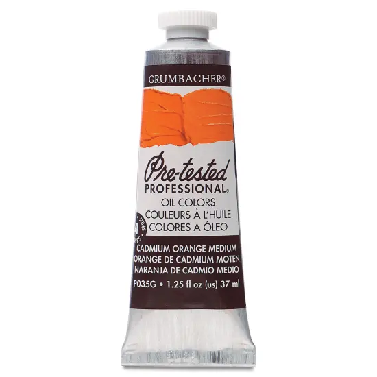 Grumbacher Pre-Tested Artists' Oil Color - Cadmium Orange Medium, 1.25 oz tube {2}