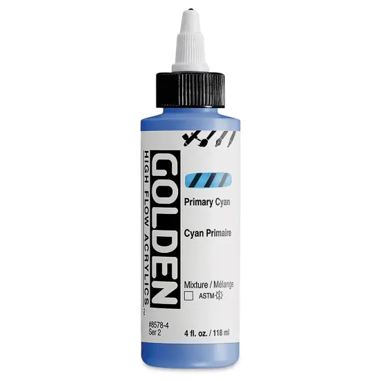 Golden High Flow Acrylics - Primary Cyan, 4 oz bottle {1}