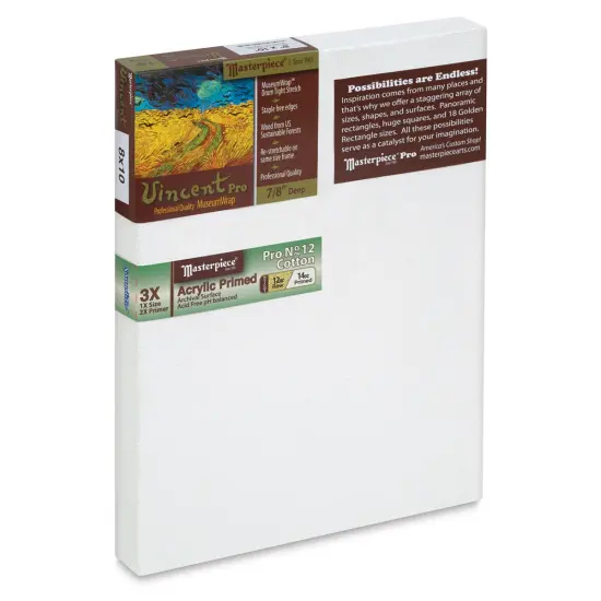 Masterpiece Vincent Pro Sausalito Cotton Canvas - 8" x 10", Acrylic Primed {1}