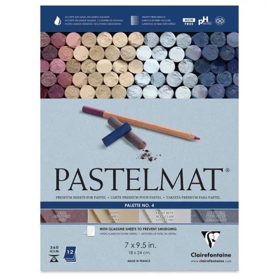 Clairefontaine Pastelmat Pad - 7" x 9-1/2", Palette No. 4, 12 Sheets {1}