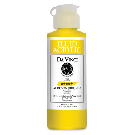 Da Vinci Fluid Acrylics - Aureolin Hue, 4 oz bottle {1}