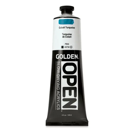 Golden Open Acrylics - Cobalt Turquoise, 5 oz Tube {1}