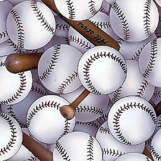 Tossed Baseballs and Bats~Sports Cotton Fabric by Elizabeth's Studio {1}