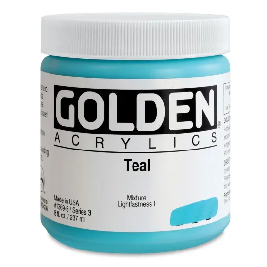Golden Heavy Body Artist Acrylics - Teal, 8 oz Jar {1}