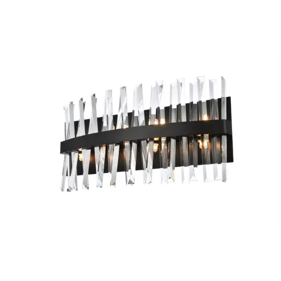 Serephina 24 inch crystal bath sconce in black {3}